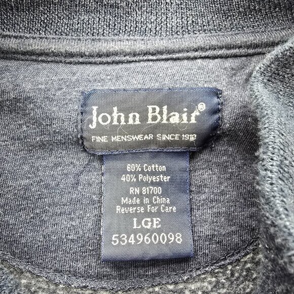 John Blair Sweatshirt Mens Large Blue Red White Vintage Full Zip Athletic Track - Picture 7 of 9